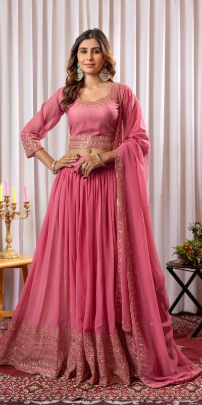 PDC 91 Peach Pure fox Georgette Lehenga Choli erfect for Wedding, Party, Festival Celebrations, Diwali, Karwa Chauth – . Now at just ₹2399. Delivery 4 | Lehenga, Bollywood Lehenga, Creative Lehenga, Designer Lehenga, Embroidered Lehenga, Party Wear Lehenga
