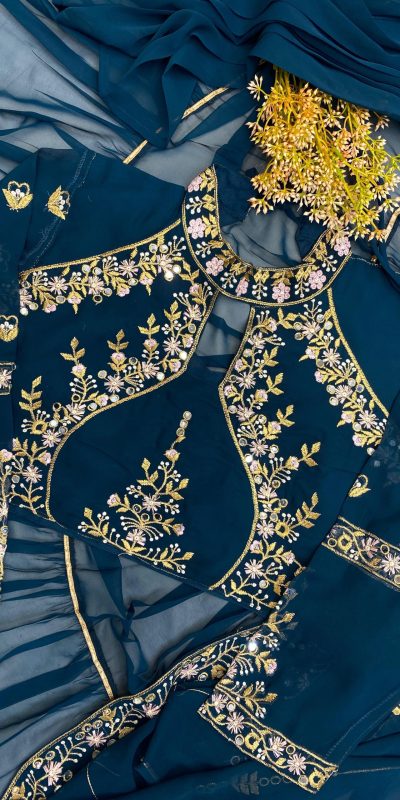 BE 280 Peacock Blue Georgette Lehenga Saree Perfect for Wedding, Party, Cultural Events,, Ganesh Chaturthi . Affordable Price ₹2399. Delivery 4-Days | Lehenga, Bollywood Lehenga, Creative Lehenga, Designer Lehenga, Embroidered Lehenga, Party Wear Lehenga