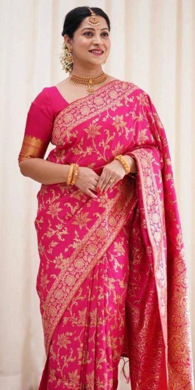 KP 4077 Pink Soft Lichi Silk Saree Perfect for Wedding, Party, Baisakhi, Temple Visit, Anniversary . Best Price ₹1349. Delivery 4-6 Working Days. | Designer Sarees, Embroidered Sarees, Sarees, Bollywood Sarees, Creative Sarees, Ethnic Saree, Modern Digital sarees, Party Wear Sarees