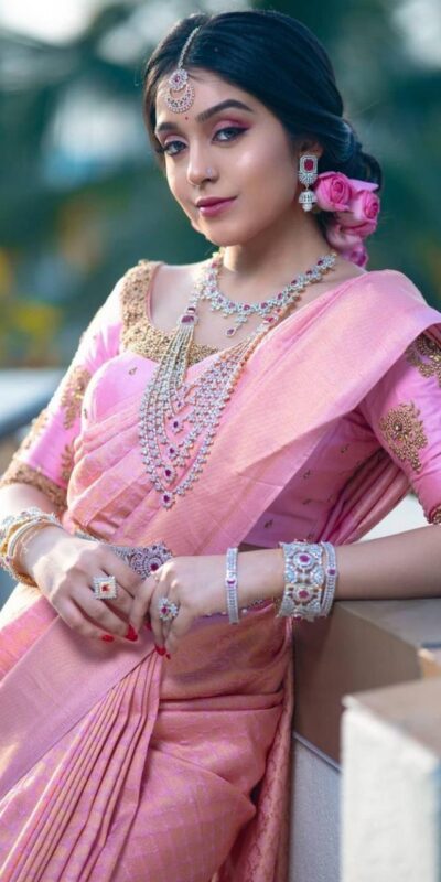 KP 3016 Pink Color Soft Lichi Silk Perfect for Wedding, Party, Makar Sankranti, Pooja, Bridal Wear Cloth. Saree. Introductory Price ₹1399. Delivery 4-6 Wo | Designer Sarees, Embroidered Sarees, Sarees, Bollywood Sarees, Creative Sarees, Ethnic Saree, Modern Digital sarees, Party Wear Sarees