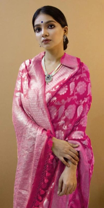 KP 1073 Pink Soft Lichi Silk Saree Perfect for Wedding, Party, Sangeet, Ethnic Day, Festival Celebrations Get it for ₹1399. Delivery 4-6 Working Da | Designer Sarees, Embroidered Sarees, Sarees, Bollywood Sarees, Creative Sarees, Ethnic Saree, Modern Digital sarees, Party Wear Sarees