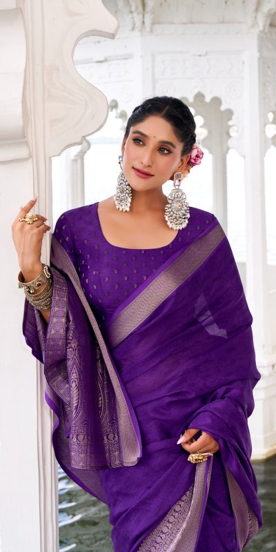 YNF 7902 Purple Color Chinon Printed With Zari Weaving Work Saree With Zari Work. Best Price ₹1549. Delivery 4-6 Working Days. Shop now. | Designer Sarees, Embroidered Sarees, Sarees, Bollywood Sarees, Creative Sarees, Ethnic Saree, Modern Digital sarees, Party Wear Sarees
