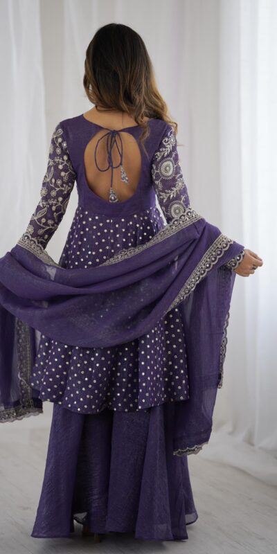 ZSR 3134 Purple Crunchy Silk Salwar Suit Perfect for Wedding, Party, Sangeet, Anniversary, Housewarming Introductory Price ₹2399. Delivery 4-6 | Casual Suits, Jump Suits, Salwar suit, Creative suits, Designer Suits, Palazzo Suits, Party Wear Suits, Patiala Suits, Straight Suits
