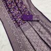 Purple Khaddi Pashmina Zari Work Saree