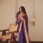 Purple Lichi Silk Jacquard Saree