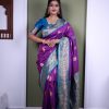 Purple Soft Paithani Silk Zari Work Lace Saree