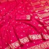Rani Pink Banarasi Silk With Lace and Zari Work Saree