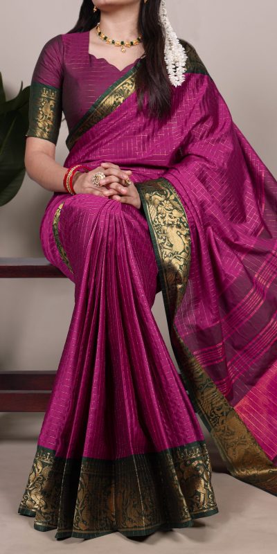 YNF 7405 Rani Pink Poly Cotton With Zari Work Saree . Wedding, Party, Festive, Events Now at just ₹1449. Delivery 4-6 Working Days. Shop now. | Designer Sarees, Embroidered Sarees, Sarees, Bollywood Sarees, Creative Sarees, Ethnic Saree, Modern Digital sarees, Party Wear Sarees