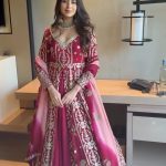 Red Faux Georgette Digital Print Lehenga Choli