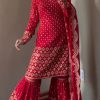 Red Faux Georgette Salwar suit