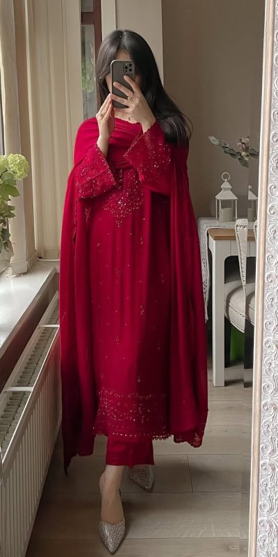 LG 2002 Red Georgette With Embroidery Work Salwar Suit . Wedding, Party, Festive, Events, Affordable Price ₹1999. Delivery 4-6 Working Days. Shop now. | Casual Suits, Jump Suits, Tops & Bottoms, Track Suits, Salwar suit, Creative suits, Designer Suits, Palazzo Suits, Party Wear Suits, Patiala Suits, Straight Suits, Trendy Wear
