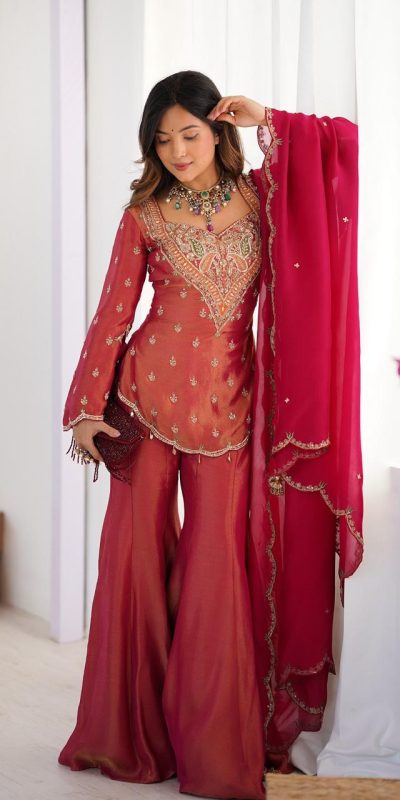 NSR 852 Red Simar Silk With Embroidery Work with Full Sleeve Salwar Suit in . Now at just ₹2099. Delivery 4-6 Working Days. Shop n | Casual Suits, Jump Suits, Salwar suit, Creative suits, Designer Suits, Palazzo Suits, Party Wear Suits, Patiala Suits, Straight Suits