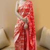 KP 1073 Red Soft Lichi Silk Saree Perfect for Wedding, Party, Sangeet, Ethnic Day, Festival Celebrations Get it for ₹1399. Delivery 4-6 Working Da | Designer Sarees, Embroidered Sarees, Sarees, Bollywood Sarees, Creative Sarees, Ethnic Saree, Modern Digital sarees, Party Wear Sarees