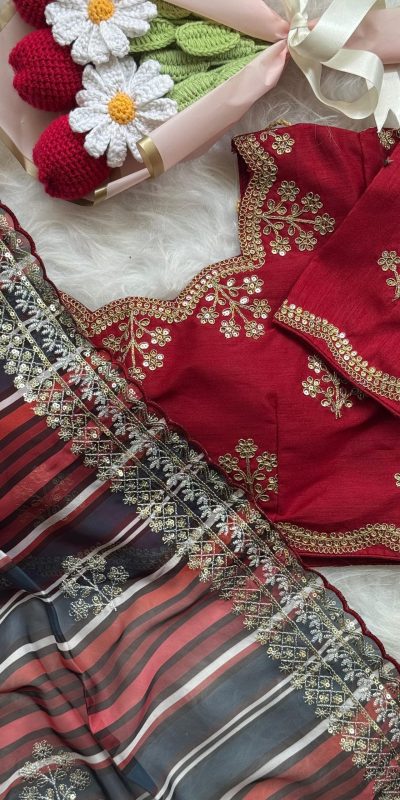 AC MIRA Red in Color Soft Organza Embroidery Work & Lace Work Saree . Get it for ₹2449. Delivery 4-6 Working Days. Shop now. | Designer Sarees, Embroidered Sarees, Sarees, Bollywood Sarees, Creative Sarees, Ethnic Saree, Modern Digital sarees, Party Wear Sarees