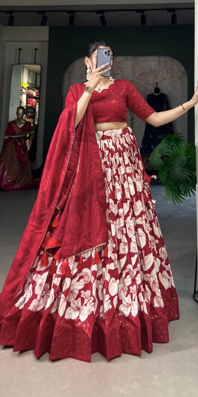 LNB 1213 Red in Tasar Silk Designer Work Lehenga Choli . Wedding, Party, Festive, Events, Special Price ₹2449. Delivery 4-6 Working Days. Shop now. | Lehenga, Bollywood Lehenga, Creative Lehenga, Designer Lehenga, Embroidered Lehenga, Party Wear Lehenga