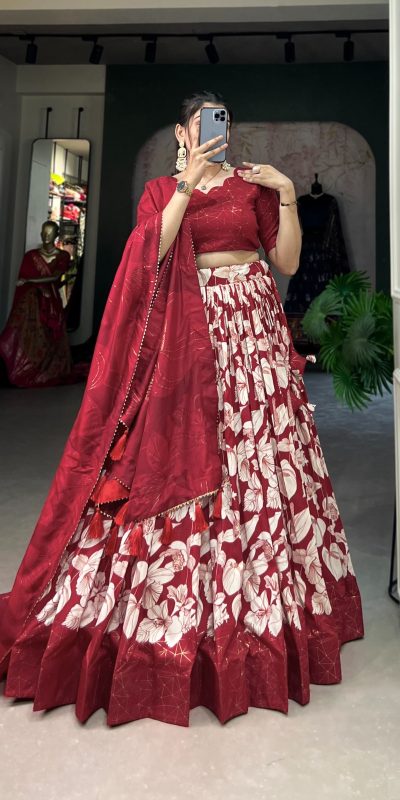 LNB 1213 Red in Tasar Silk Designer Work Lehenga Choli . Wedding, Party, Festive, Events, Special Price ₹2449. Delivery 4-6 Working Days. Shop now. | Lehenga, Bollywood Lehenga, Creative Lehenga, Designer Lehenga, Embroidered Lehenga, Party Wear Lehenga