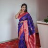 Royal Blue Pethani Silk Zari Lace Work Saree