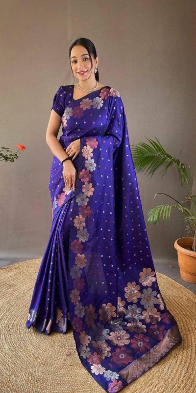 KP 6003 Royal Blue Soft Lichi Silk Cloth Lace Work & Lace Border Saree in Best Price ₹1399. Delivery 4-6 Working Days. Shop now. | Designer Sarees, Embroidered Sarees, Sarees, Bollywood Sarees, Creative Sarees, Ethnic Saree, Modern Digital sarees, Party Wear Sarees