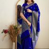 KP 5088 Royal Blue Soft Lichi Silk Cloth Saree With Lace Border & Lace Work. Best Price ₹1349. Delivery 4-6 Working Days. Shop now. | Designer Sarees, Embroidered Sarees, Sarees, Bollywood Sarees, Creative Sarees, Ethnic Saree, Modern Digital sarees, Party Wear Sarees