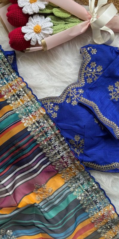 AC MIRA Royal Blue in Color Soft Organza Embroidery Work & Lace Work Saree . Get it for ₹2449. Delivery 4-6 Working Days. Shop now. | Designer Sarees, Embroidered Sarees, Sarees, Bollywood Sarees, Creative Sarees, Ethnic Saree, Modern Digital sarees, Party Wear Sarees