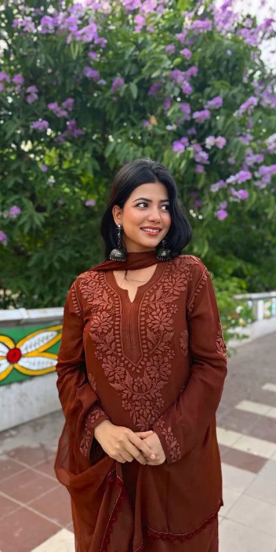 BE 394 Rust Georgette with Embroidery Work & Lace Work Salwar Suit . Available at ₹1849 only. Delivery 4-6 Working Days. Shop now. | Jump Suits, Tops & Bottoms, Track Suits, Salwar suit, Casual Suits, Creative suits, Designer Suits, Palazzo Suits, Party Wear Suits, Patiala Suits, Straight Suits, Trendy Wear