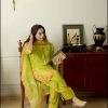 Sea Green Natural Crep Silk Sequence Work Salwar Suit