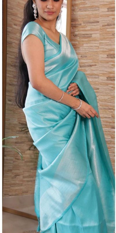 KP 4040 Sky Blue Soft Lichi Silk Saree Perfect for Wedding, Party, Ethnic Day, Raksha Bandhan, Temple Visit . Exclusive Offer ₹1299. Delivery 4-6 Working D | Designer Sarees, Embroidered Sarees, Sarees, Bollywood Sarees, Creative Sarees, Ethnic Saree, Modern Digital sarees, Party Wear Sarees