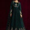 Teal Japan Satin Lace Work Salwar Suit