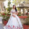 White Georgette Sequins Work Lehenga Choli