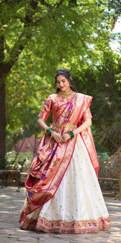 LNB 2005 White Jacquard Silk Weaving Zari Lehenga Choli Festive Party Wedding, Events etc. Delivery 4-6 Working Days @3499/- | Lehenga, Bollywood Lehenga, Creative Lehenga, Designer Lehenga, Embroidered Lehenga, Party Wear Lehenga