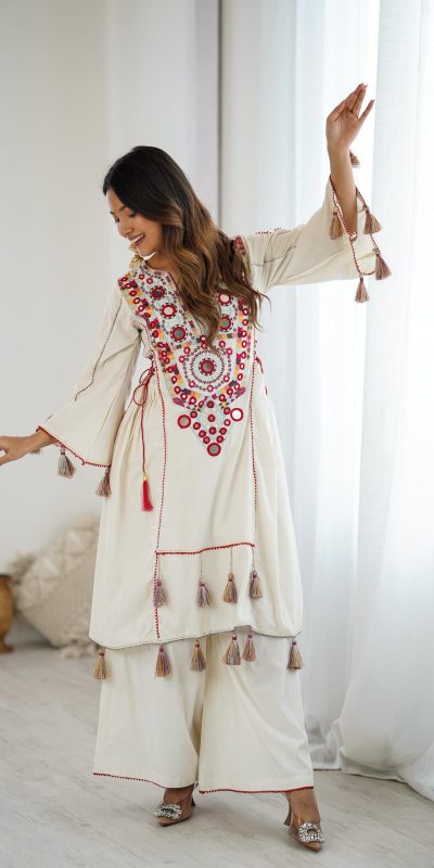SRK 5286 White in Khadi Cotton Mirror Work & Embroidery Work Salwar Suit . Now at just ₹2099. Delivery 4-6 Working Days. Shop now. | Casual Suits, Jump Suits, Salwar suit, Creative suits, Designer Suits, Palazzo Suits, Party Wear Suits, Patiala Suits, Straight Suits