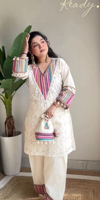 SR 1683 White Khadi Cotton with Thread Embroidery & Embroidery Work Salwar Suit just ₹1999. Delivery 4-6 Working Days. Shop now. | Casual Suits, Jump Suits, Tops & Bottoms, Track Suits, Salwar suit, Creative suits, Designer Suits, Palazzo Suits, Party Wear Suits, Patiala Suits, Straight Suits, Trendy Wear
