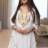 White Khadi Cotton With Mirror Work Salwar Suit