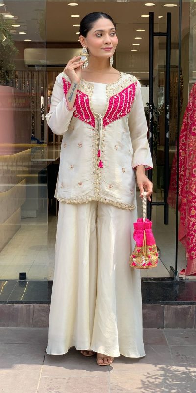 NSR 869 White Roman Silk Salwar Suit Perfect for Wedding, Party, Ethnic Day, Traditional Day, Housewarming . Now at just ₹1899. Delivery 4-6 Working | Casual Suits, Jump Suits, Tops & Bottoms, Track Suits, Salwar suit, Creative suits, Designer Suits, Palazzo Suits, Party Wear Suits, Patiala Suits, Straight Suits, Trendy Wear
