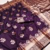 Wine Banarasi Silk Zari Lace Work Saree