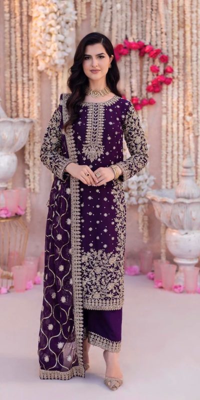 SRK 5238 Wine Faux Georgette With 5mm Embroidery Sequence Work with Beads Work Wedding, Party, Festive, Events, 4-6 Working Days At 2399 | Casual Suits, Jump Suits, Salwar suit, Creative suits, Designer Suits, Palazzo Suits, Party Wear Suits, Patiala Suits, Straight Suits