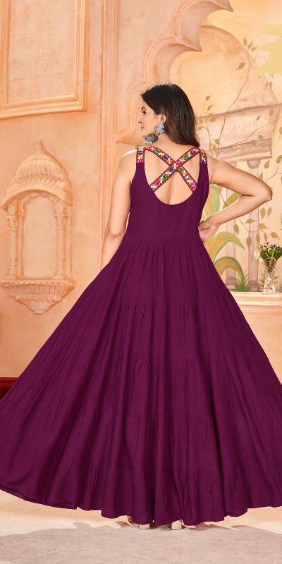 INLI Ghumati Wine Color Heavy Rayon with Lace Work & Gamthi Work Gown . Get it for ₹1749. Delivery 4-6 Working Days. Shop now. | Gowns, Bollywood Gowns, Creative Gowns, Designer Gowns, Embroidered Gowns, Party Wear Gowns