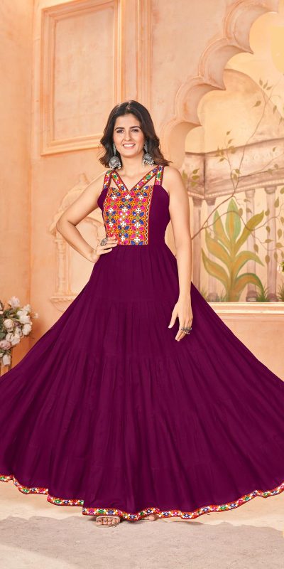 INLI Ghumati Wine Color Heavy Rayon with Lace Work & Gamthi Work Gown . Get it for ₹1749. Delivery 4-6 Working Days. Shop now. | Gowns, Bollywood Gowns, Creative Gowns, Designer Gowns, Embroidered Gowns, Party Wear Gowns