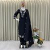 Black Rayon Embroidery Salwar Suit