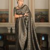 Black Soft Lichi With Jacquard Work Silk Saree