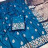 Blue Banarasi Silk Lace Zari Work Saree
