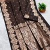 Brown Banarasi Silk Zari Work Saree
