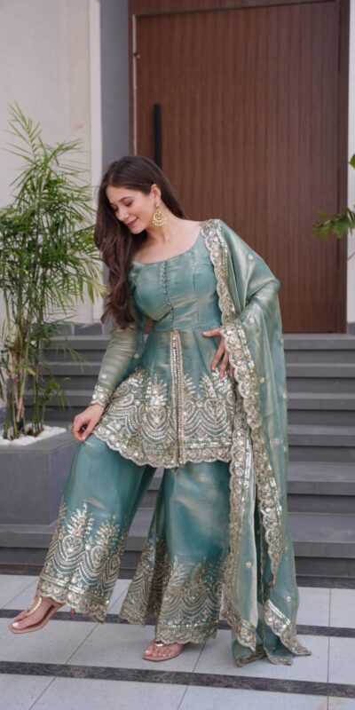 FC SSC 658 Firozi Fendy Satin Silk Gown Perfect for Wedding, Party, Karwa Chauth, Family Gatherings, Holi – . Now at just ₹2999. Delivery 4-6 Working | Lehenga, Bollywood Lehenga, Creative Lehenga, Designer Lehenga, Embroidered Lehenga, Party Wear Lehenga