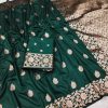 Green Banarasi Silk Lace Zari Work Saree