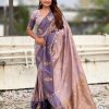 MS 543 Lavender Color Banarasi Silk Saree with Zari Work. Wedding, Party, Festive, Events, Available at ₹1649 only. Delivery 4-6 Working Days. Shop now. | Designer Sarees, Embroidered Sarees, Sarees, Bollywood Sarees, Creative Sarees, Ethnic Saree, Modern Digital sarees, Party Wear Sarees