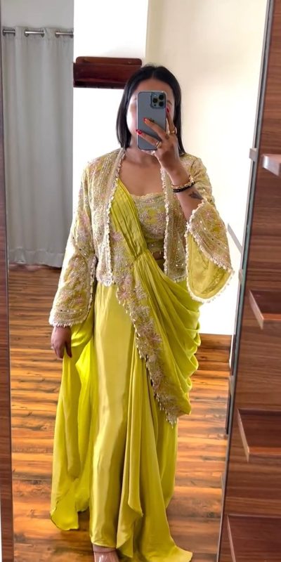 ST 1074 Lemon Color Chinon Saree with Embroidery Work & Lace Work. Best Price ₹2399. Delivery 4-6 Working Days. Shop now. | Designer Sarees, Embroidered Sarees, Sarees, Bollywood Sarees, Creative Sarees, Ethnic Saree, Modern Digital sarees, Party Wear Sarees