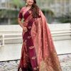 Maroon Banarasi Silk Weaving Zari Work Saree