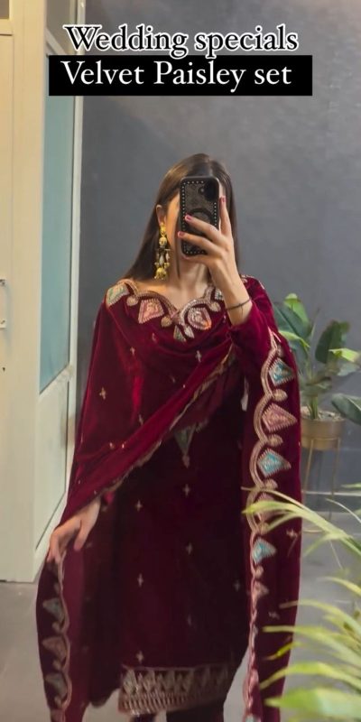 VLM 229 Maroon Viscos Velvet Salwar Suit Perfect for Wedding, Party, Cultural Events, Sangeet, Baby Shower – . Best Price ₹2149. Delivery 4-6 Working | Jump Suits, Tops & Bottoms, Track Suits, Salwar suit, Casual Suits, Creative suits, Designer Suits, Palazzo Suits, Party Wear Suits, Patiala Suits, Straight Suits, Trendy Wear