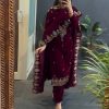 VLM 229 Maroon Viscos Velvet Salwar Suit Perfect for Wedding, Party, Cultural Events, Sangeet, Baby Shower – . Best Price ₹2149. Delivery 4-6 Working | Jump Suits, Tops & Bottoms, Track Suits, Salwar suit, Casual Suits, Creative suits, Designer Suits, Palazzo Suits, Party Wear Suits, Patiala Suits, Straight Suits, Trendy Wear