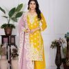 Mustered Faux Georgette With Embroider Salwar Suit